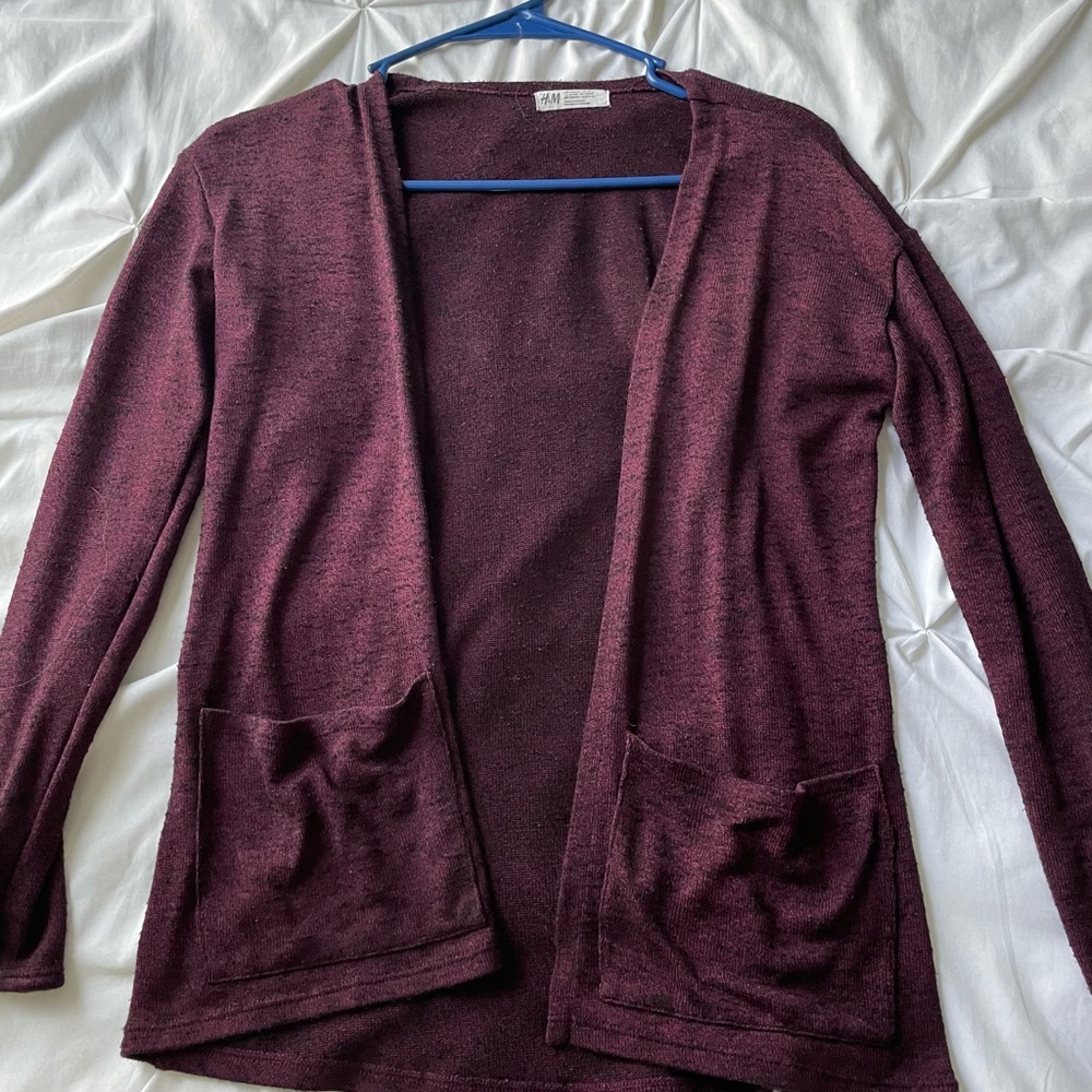 Purple cardigan